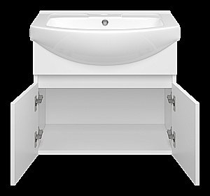 Тумба с раковиной Misty Монро - 65 Э-Мнр01065-011Пр белая для ванной в интернет-магазине Sanbest