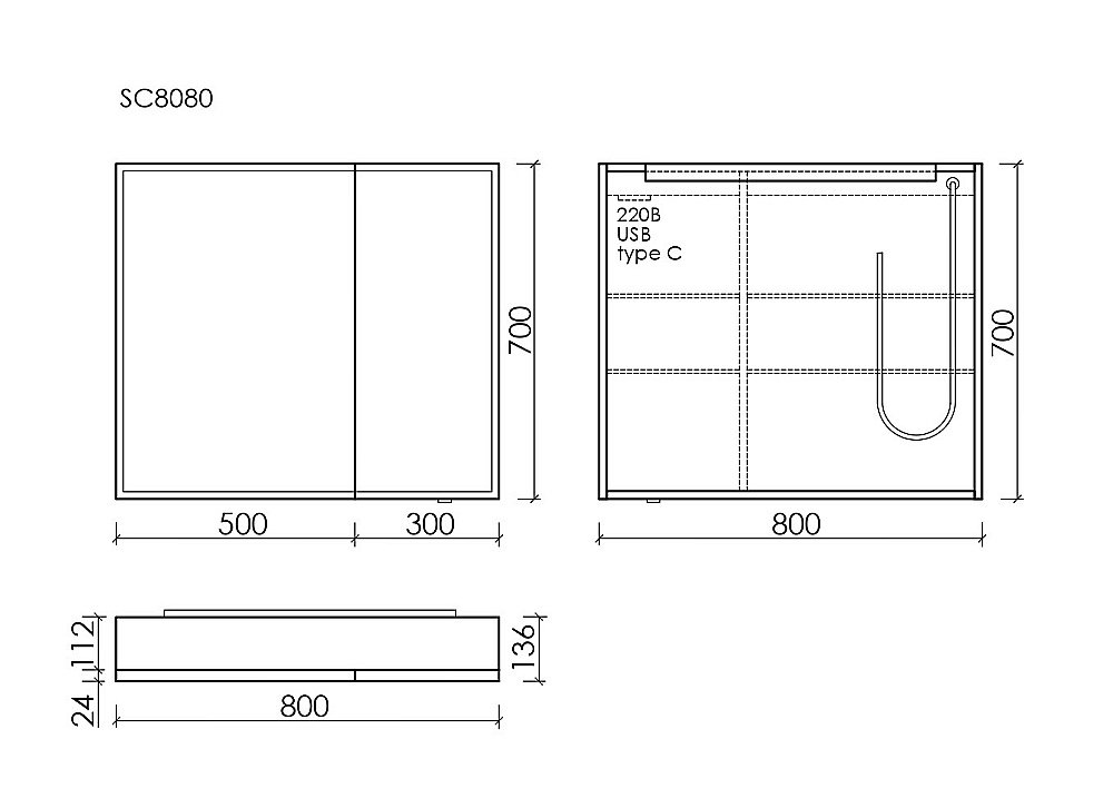 Зеркальный шкаф Sancos Evoke 80х70 SC8080 серый купить в интернет-магазине сантехники Sanbest