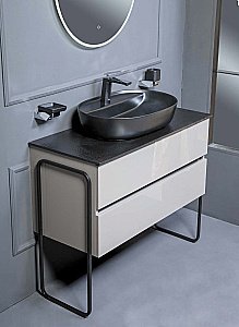 Тумба с раковиной Armadi Art Vallessi 100 со столешницей антрацит матовый для ванной в интернет-магазине Sanbest