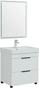 Тумба с раковиной Aquanet Ирис new 60 напольная белый глянец для ванной в интернет-магазине Sanbest