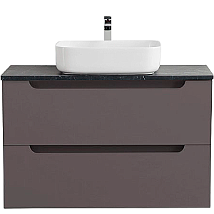 Тумба с раковиной и столещницей BelBagno 120 ETNA-1200-2C-SO-GSO+KEP-120-MNO темно-серая матовая для ванной в интернет-магазине Sanbest