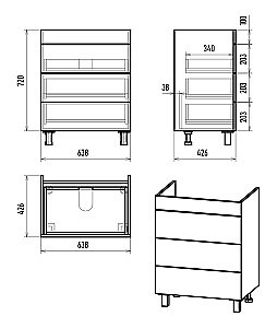 Тумба с раковиной Misty GLOSTER 06070-48-2 70 графит для ванной в интернет-магазине Sanbest