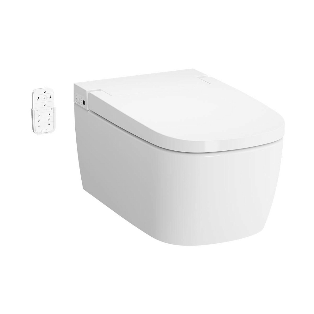 Унитаз подвесной Vitra V-Care Comfort 5674B003-6194 безободковый, с крышкой микролифт купить в интернет-магазине Sanbest