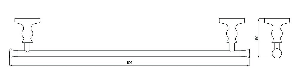 Полотенцедержатель Rush Crete CR35531 60 cm купить в интернет-магазине сантехники Sanbest