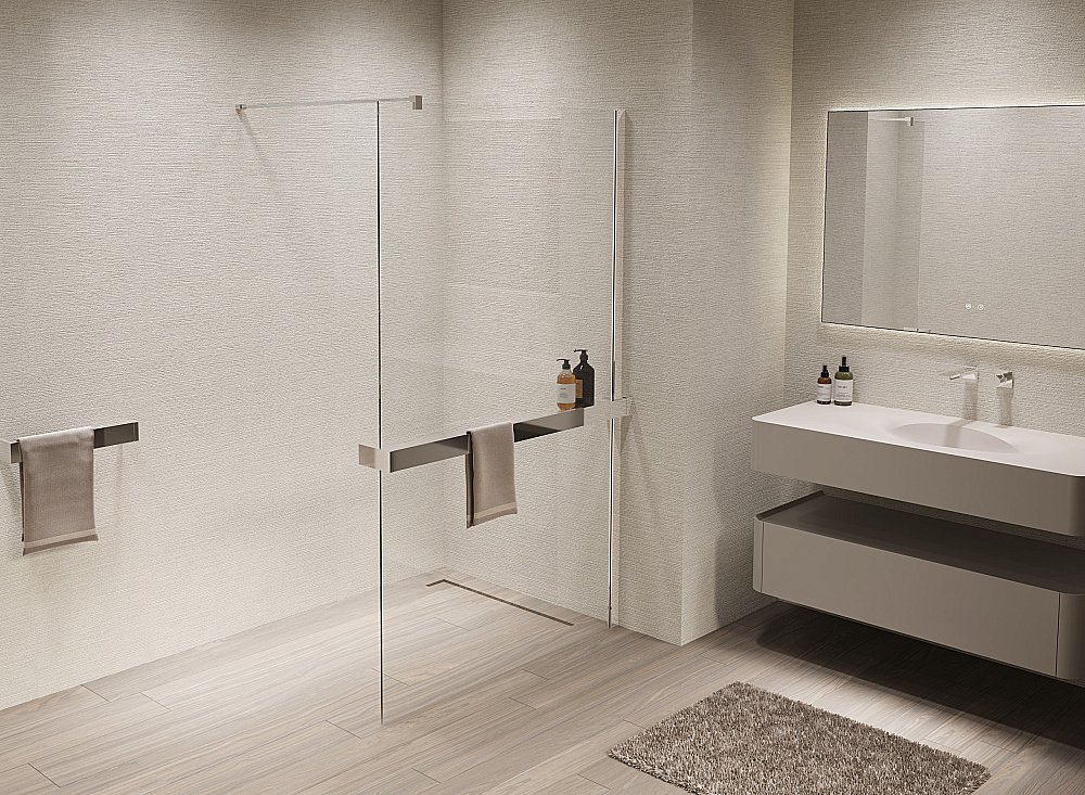 Душевая перегородка Vincea Walk-In VSW-1HR100CL 100x200 профиль хром/стекло прозрачное купить в интернет-магазине Sanbest