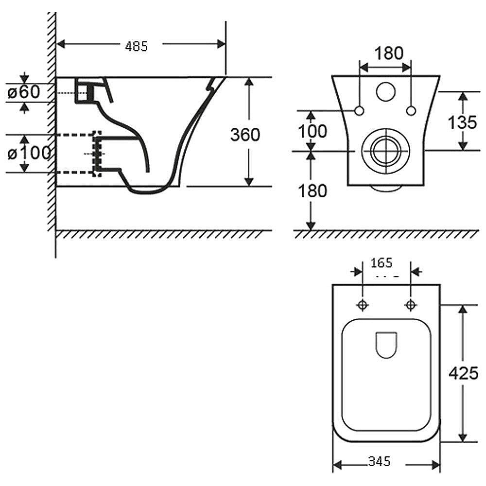 Унитаз подвесной Grossman Galaxy GR-4476S безободковый, с крышкой микролифт купить в интернет-магазине Sanbest