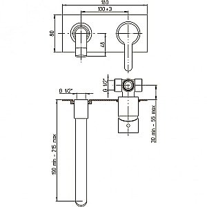Смеситель для раковины PAINI Arena 92CR208P хром купить в интернет-магазине сантехники Sanbest