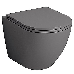 Унитаз подвесной Grossman Color GR-4455GMS безободковый, с крышкой микролифт, серый матовый купить в интернет-магазине Sanbest