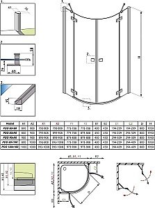 Душевой уголок Radaway Almatea PDD 90х90 30502-01-05N стекло графит/профиль хром купить в интернет-магазине Sanbest