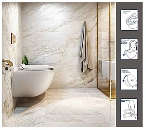 Унитаз подвесной CeruttiSpa Clio Aria Tornado 10582 белый, безободковый, с крышкой микролифт, слив-торнадо купить в интернет-магазине Sanbest