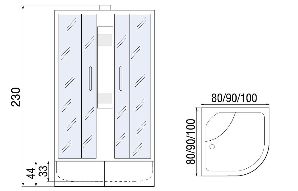 Душевая кабина River Nara XL 100/44 MT 10000006212 купить в интернет-магазине Sanbest