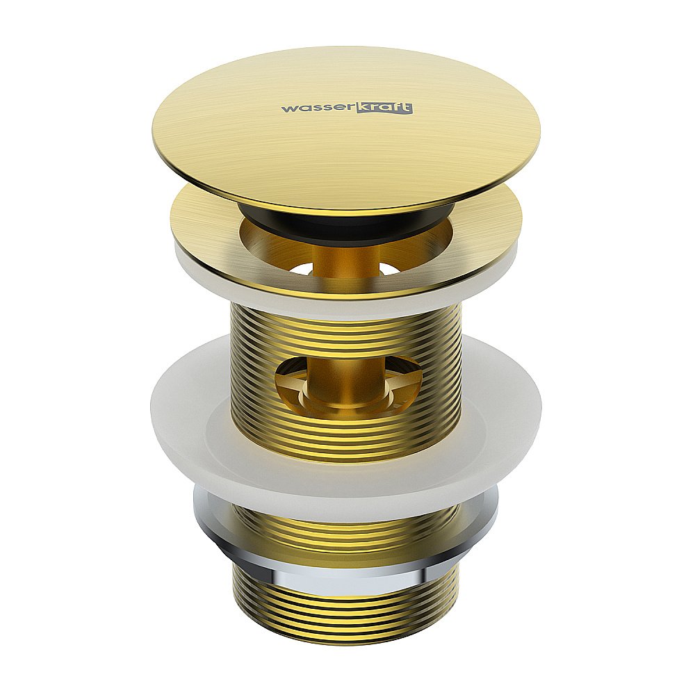 Донный клапан для раковины WasserKraft A344 золото матовое купить в интернет-магазине сантехники Sanbest