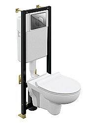 Унитаз с инсталляцией Cersanit NATURE CO DPL EO SLIM 64232 с крышкой микролифт, безободковый купить в интернет-магазине Sanbest