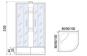 Душевая кабина River Nara XL 100/44 MT 10000006212 купить в интернет-магазине Sanbest