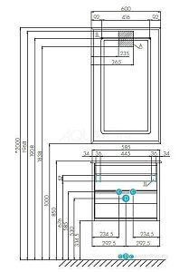 Тумба с раковиной Акватон Римини 60 черный для ванной в интернет-магазине Sanbest