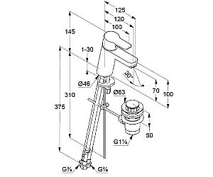 Смеситель для раковины Kludi Pure&Easy 372760565 купить в интернет-магазине сантехники Sanbest