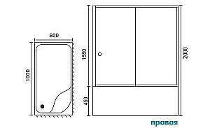 Душевой уголок Royal Bath RB8100BP-T-CH 100х80 прозрачный купить в интернет-магазине Sanbest
