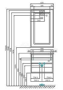 Тумба с раковиной Акватон Римини 60 черная глянцевая для ванной в интернет-магазине Sanbest