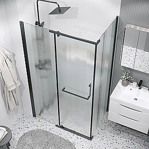 Душевой уголок Grossman Pragma 120х100 120.K33.03.1210.21.02 стекло шиншилла/профиль черный матовый купить в интернет-магазине Sanbest