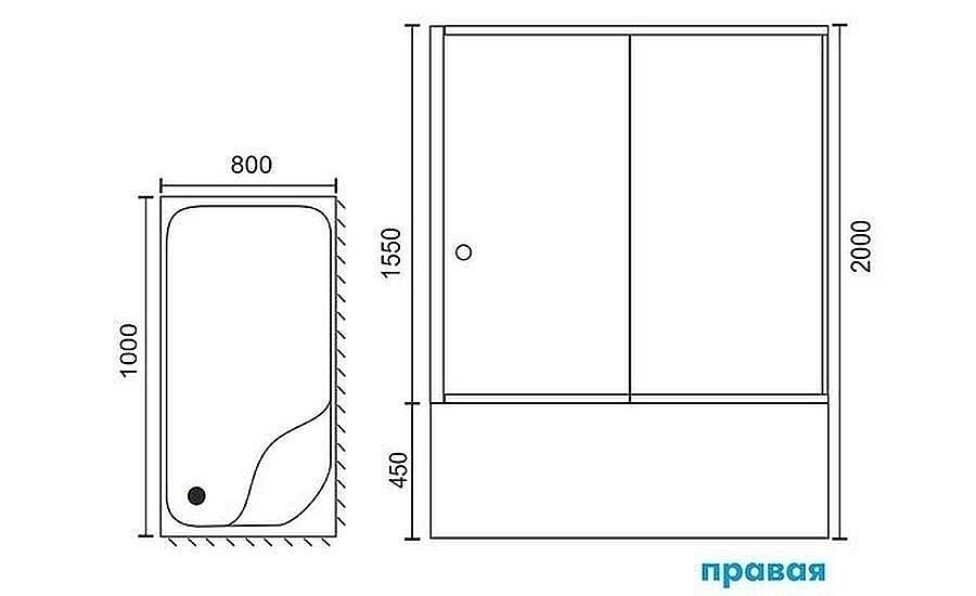 Душевой уголок Royal Bath RB8100BP-T-CH 100х80 прозрачный купить в интернет-магазине Sanbest