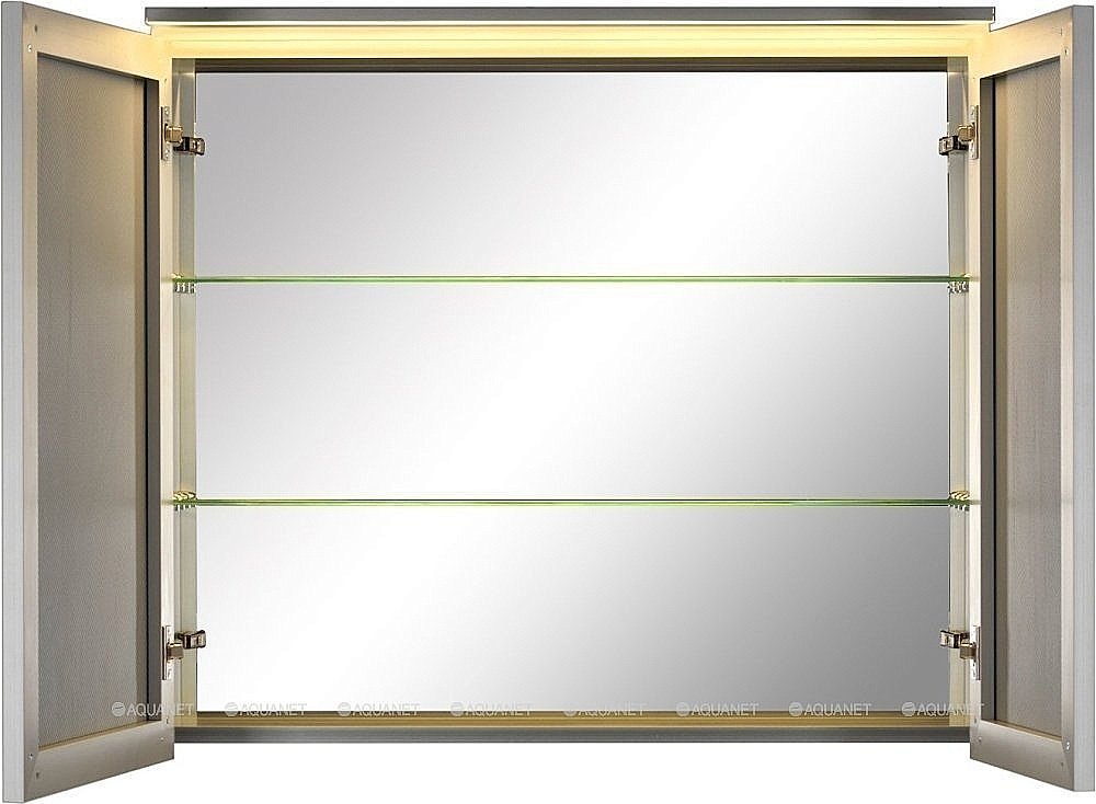 Зеркальный шкаф De Aqua Алюминиум 261753 90 серебро купить в интернет-магазине сантехники Sanbest