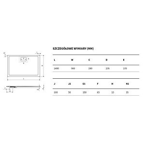 Душевой поддон Excellent Lavano 140x90 бежевый купить в интернет-магазине Sanbest