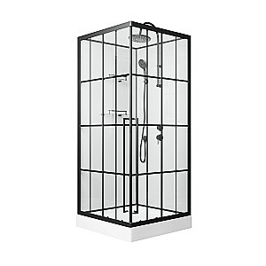 Душевая кабина Niagara Standart ST90/15Q/KL/BKT 90х90 стекло прозрачное/профиль черный матовый купить в интернет-магазине Sanbest