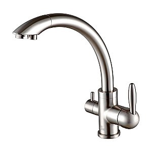 Смеситель для кухни Paulmark Essen Es213001-BS брашированная сталь купить в интернет-магазине сантехники Sanbest