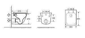 Унитаз с инсталляцией WeltWasser AMBERG 350 + ROTBACH 004 GL-WT + AMBERG RD-BL белый/кнопка черный-хром купить в интернет-магазине Sanbest