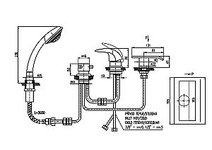 Смеситель на борт ванны RAV-Slezak DUNAJ D474.5PZ золото купить в интернет-магазине сантехники Sanbest