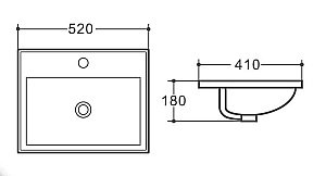 Раковина встраиваемая Art&Max 52 AM6230 белая купить в интернет-магазине Sanbest