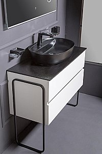 Тумба с раковиной и столешницей Armadi Art Vallessi 120 белая глянец для ванной в интернет-магазине Sanbest