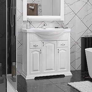 Тумба с раковиной Опадирис РИСПЕКТО 00-00006704 85 белая матовая (9003) для ванной в интернет-магазине Sanbest