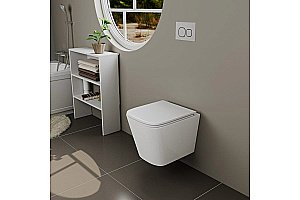 Унитаз подвесной D&K Berlin DT1436016 белый безободковый, с крышкой микролифт купить в интернет-магазине Sanbest