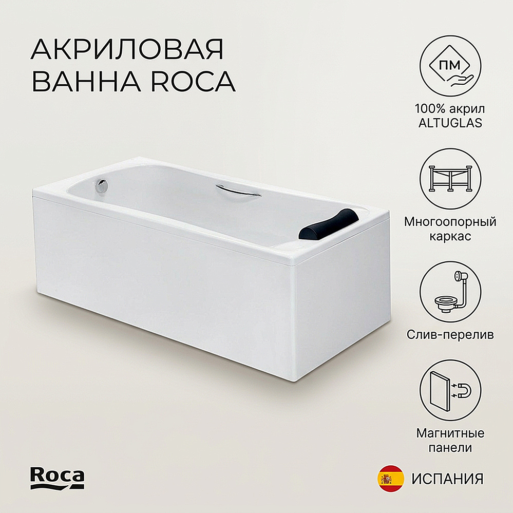 Ванна Roca BeCool ZRU9302852 170x80 купить в интернет-магазине Sanbest
