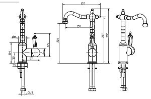 Смеситель для раковины Boheme Brilliante Ripresa 342 купить в интернет-магазине сантехники Sanbest