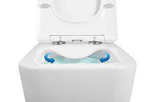 Унитаз подвесной Loranto TALAS AZ-87268 безoбодковый, с сиденьем микролифт, белый купить в интернет-магазине Sanbest