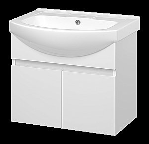Тумба с раковиной Misty Монро - 65 Э-Мнр01065-011Пр белая для ванной в интернет-магазине Sanbest