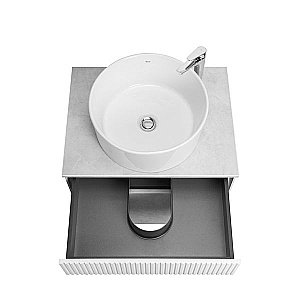 Тумба с раковиной Акватон Марбл 60/Mila 40 слейт/белая матовая для ванной в интернет-магазине Sanbest