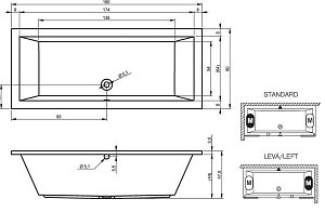 Ванна акриловая Riho Lusso 190x80 купить в интернет-магазине Sanbest