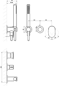 Смеситель для душа Ravak Spring SG 065.20BL.O2+S X070553 черный купить в интернет-магазине сантехники Sanbest