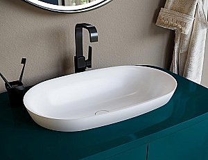 Раковина врезная сверху столешницы Salini MAREA 01 1802201M 64,5 из искусственного камня S-Stone, белая матовая купить в интернет-магазине Sanbest