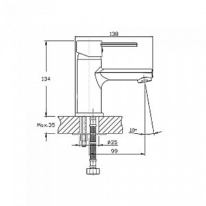 Смеситель для раковины Agger Punctual A1602100 хром купить в интернет-магазине сантехники Sanbest