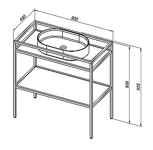 Консоль с раковиной Allen Brau Liberty 90 1.33004.BB черная для ванной в интернет-магазине сантехники Sanbest