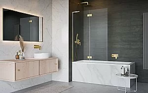 Шторка для ванны Radaway Essenza 8 SL Gold PND II 120 стекло прозрачное/профиль золото купить в интернет-магазине Sanbest