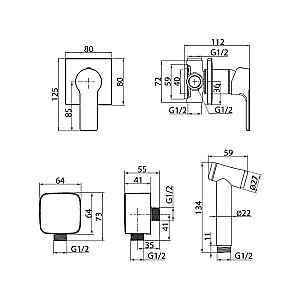 Гигиенический душ Elghansa Berkshire 34Q0743-Black (Set-824) черный купить в интернет-магазине сантехники Sanbest