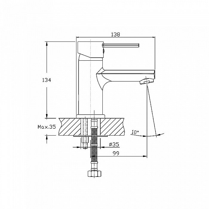 Смеситель для раковины Agger Punctual A1602100 хром купить в интернет-магазине сантехники Sanbest