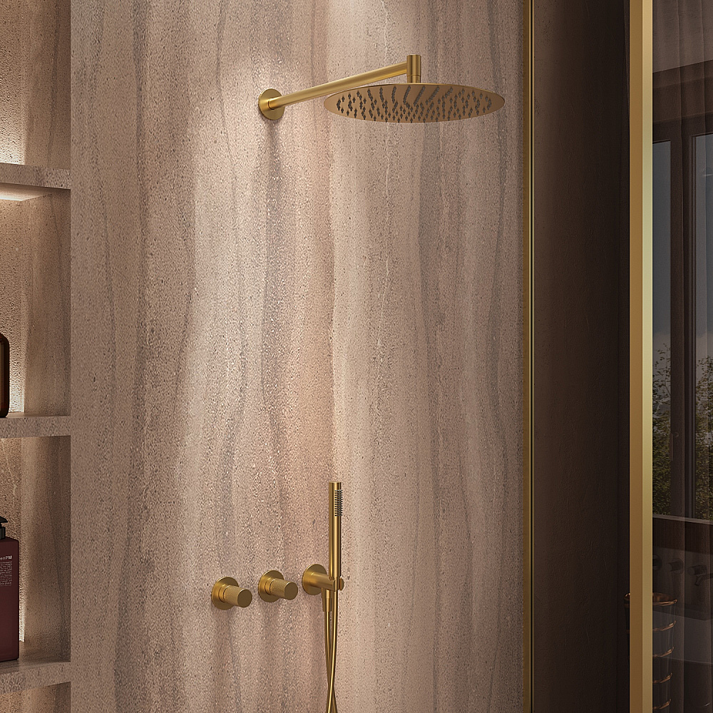 Душевая система Vincea Aura VSFW-6AU1BG брашированное золото купить в интернет-магазине сантехники Sanbest