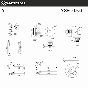 Душевая система WhiteCross Y YSET07GL золото купить в интернет-магазине сантехники Sanbest