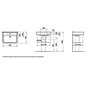 Раковина Laufen Pro 8.1895.3.000.104.1 белая купить в интернет-магазине Sanbest